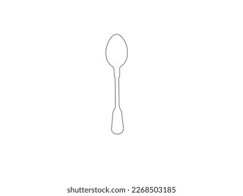 empty Spoons of different sizes with copy space. four wooden spoons on white background for text.Stainless cutlery spoon isolated on white background. silver spoon isolated on white background.