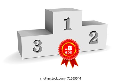 empty sport winning pedestal or stand on white background