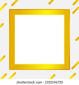 empty square gold frame for banner ad, golden blank border for fashionable picture frame, precious gold frame and modern and copy space, glitter golden frame luxurious for background advertising
