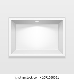 Empty Square Niche Shelf Display. To Present Your Product. Mock Up. 3D Illustration. Vector EPS10