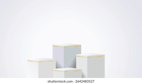 Empty square podium displaying products on background, Vector illustration