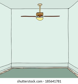 Empty square room with blank walls illustration