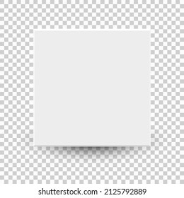 Empty square sheet of paper. White sheet with shadow. Template for photo and text.