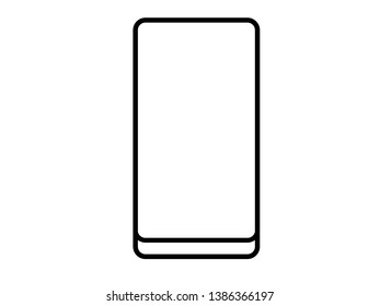 empty square telephone isolate on white background