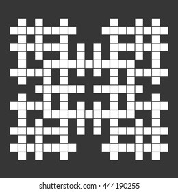 Empty Squares British-style Crossword Grid. Vector