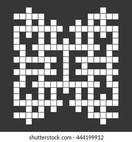 Empty Squares British-style Crossword Grid. Vector