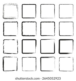 Empty squares grid. Blank template layout. Vector frame collection. White border pattern.