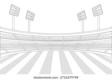 Ilustração de vetor de contorno de estádio vazio
