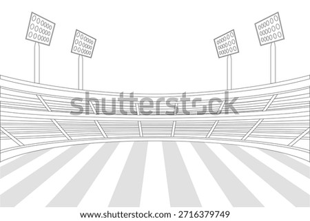 Empty stadium outline vector illustration