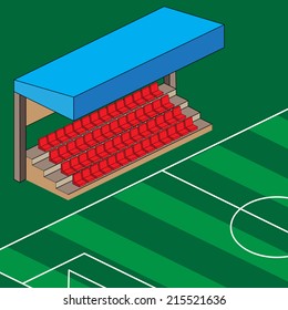 empty stadium red seats illustration EPS10