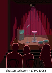Empty stage in a bar