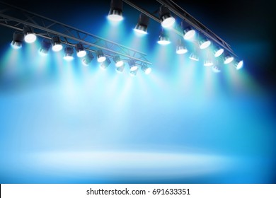 Empty stage before fashion show. Vector illustration.