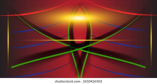 Empty stage glowing red color light on dark red background. Space for selling products on the website. Empty room with spotlight effect. Vector illustration