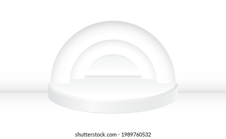 Empty stage podium on white background. Vector  illustration of pedestal display