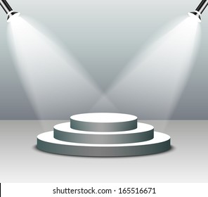 Empty stage in spot lights 