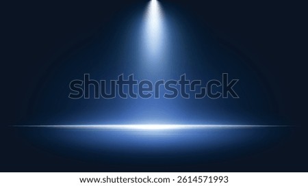 Empty stage with spotlight. Illuminated light background, Light effect design. Vector illustration