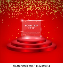 Empty  stage vector design template with red color