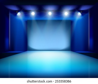 Empty stage. Vector illustration.