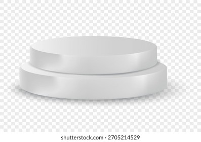 Etapa vacía. Podio blanco con fondo transparente. Podio EPS.