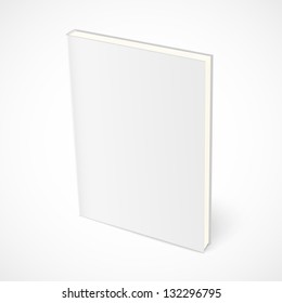 Empty standing book with white cover. Vector illustration