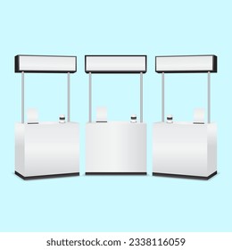empty stands mock up template vector