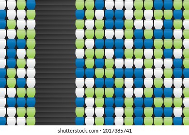 Empty Stands and Steps or Stairs on Stadium Coronavirus Pandemia Reality Concept Background Template - Blue Green and White Elements on Black Backdrop - Vector Wallpaper Graphic Design