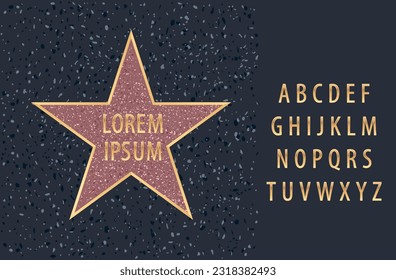 empty star on Holywood walk of fame with sample text  svg