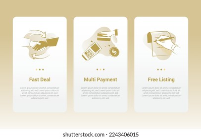 Empty state onboarding screen design e-commerce payment apps