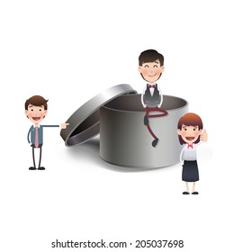 Empty steel box isolated over white 