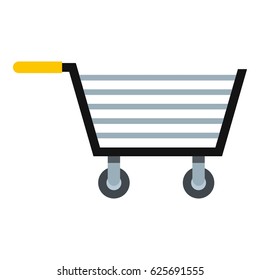 Empty steel trolley icon flat isolated on white background vector illustration