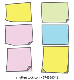 Empty Sticky paper note. Flat design with shadow