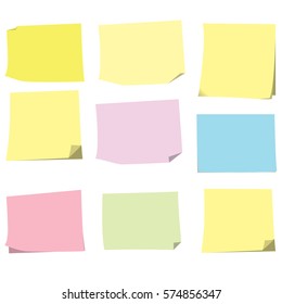 Empty Sticky paper note. Flat design with shadow