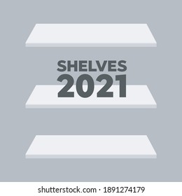 Estantes vacíos aislados. Vector de simulación de supermercado en estanterías