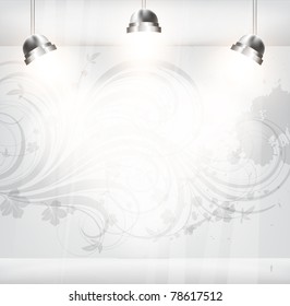 empty storefront with floral flower vintage background. You can change colors for the background, vector eps 10