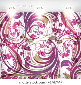 Empty storefront with seamless colorful background. You can change colors for the background, eps10 vector