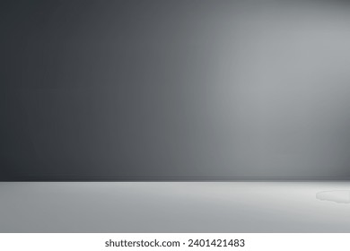 Empty studio background with dark wall. Template for product presentation