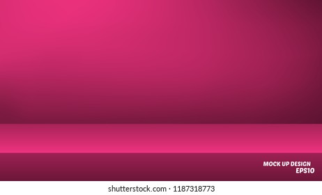 Empty studio background for product display. Banner for advertise product on website. Showroom shoot render. Vector abstract mock up 3D stage studio room with spotlight light backdrop.