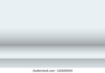 Empty studio background for product display. Shiny metal steel gradient. Empty room with spotlight effect. Showroom shoot render. Template design for advertise product on website, mock up. Vector