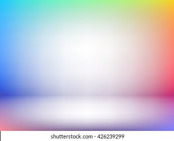 empty studio background. soft studio background with rainbow lights.
