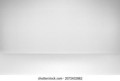 Empty studio background. White simple room interior design. Vector illustration