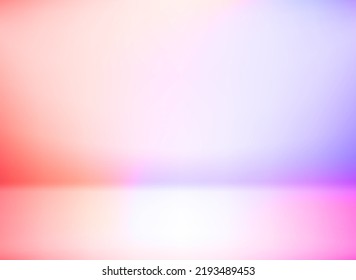 Empty studio with neon glow effect. Vector 3d illustration

