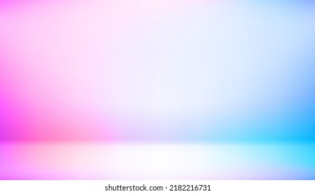 Leeres Studio mit Neonglühen und Podium. Vektorgrafik 3D
