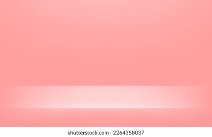 Empty studio pink background for product display. Empty room with spotlight effect. Room in the 3d. Vector illustration.