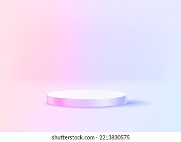 Empty studio with podium. Vector 3d illustration

