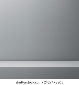 Empty studio room background with light shadow on wall. Template mock up for presentation of product