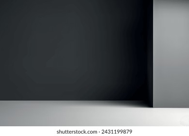 Fondo de la habitación del estudio vacío con sombra de luz en la pared. Modelo de plantilla para la presentación del producto