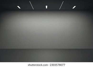 Empty studio room background with spotlight. Template for display or design product 