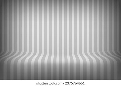 Estudio vacío con rayas en el suelo y la pared. Ilustración vectorial de estilo 3d 