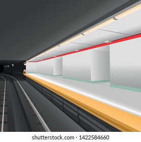 Empty subway station. Vector illustration