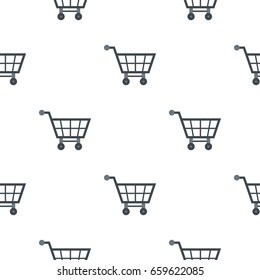 Empty supermarket cart pattern seamless flat style for web vector illustration